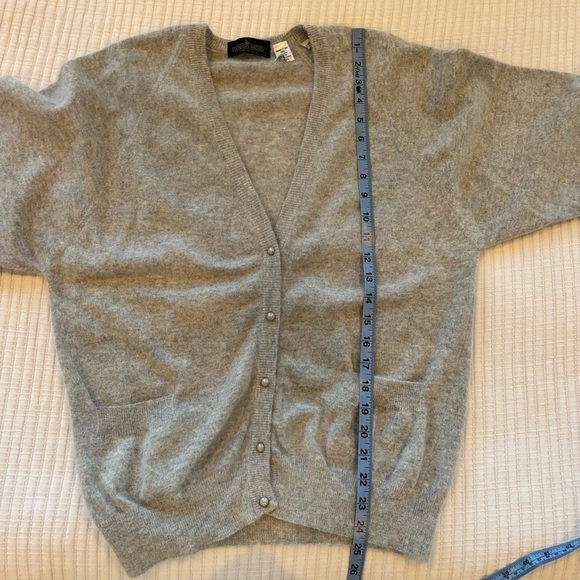 Boundary Water Vintage Made in Italy Angora Lambswool Blend Grey Cardigan M 28 - Picture 12 of 12